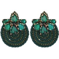 Rhinestone Geometric Round Exaggerated Earrings main image 3