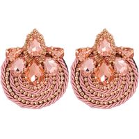 Rhinestone Geometric Round Exaggerated Earrings main image 4