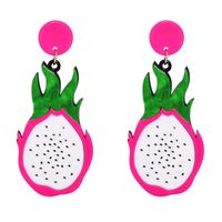 Pitaya Acrylic Exaggerated Long Earrings main image 2