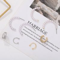 Exaggerated C-shaped Multilayer Alloy Earrings main image 1