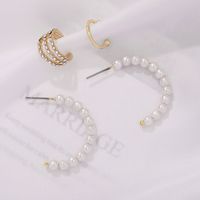 Exaggerated C-shaped Multilayer Alloy Earrings main image 3