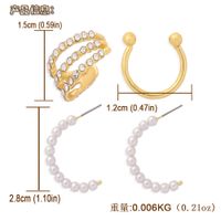 Exaggerated C-shaped Multilayer Alloy Earrings main image 5