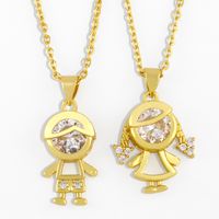 Fashion Doll 18k Gold Plated Necklace In Bulk main image 1