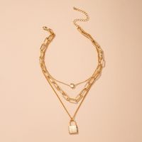 Creative Pendant Necklace Exaggerated Double Layer Simple Short Necklace main image 1