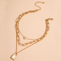 Creative Pendant Necklace Exaggerated Double Layer Simple Short Necklace main image 4