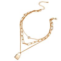 Creative Pendant Necklace Exaggerated Double Layer Simple Short Necklace main image 6