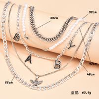 Fashion Angel Pearl Pin Multi-layer Chain Women's Necklace sku image 1