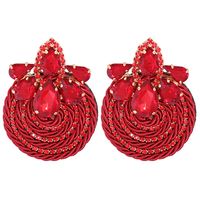 Rhinestone Geometric Round Exaggerated Earrings sku image 1