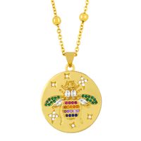 Collar Con Medalla Redonda Con Colgante De Moneda De Oro sku image 1