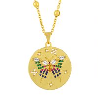 Round Medal Gold Coin Pendant Necklace sku image 2