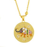 Round Medal Gold Coin Pendant Necklace sku image 3