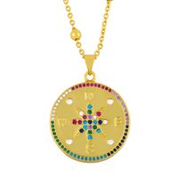 Round Medal Gold Coin Pendant Necklace sku image 4