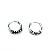 Punk Retro Tribal  Ancient Silver Round Earrings sku image 3