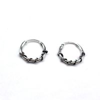 Punk Retro Tribal  Ancient Silver Round Earrings sku image 5