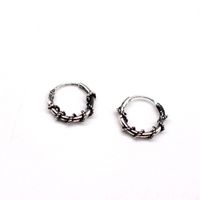 Punk Retro Tribal  Ancient Silver Round Earrings sku image 7