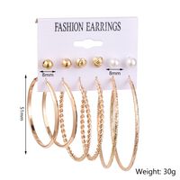 Big Circle Exaggerated Earrings Set 6 Pairs sku image 4