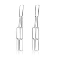 Metal Geometric Irregular Pattern Long Earrings sku image 7