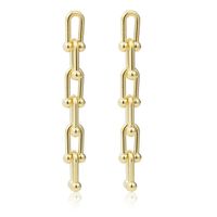 Metal Geometric Irregular Pattern Long Earrings sku image 2