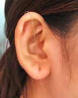 Embedded Diamond Simple Piercing Ear Needles Lightning Leaf Diagonal Stud Earrings sku image 1