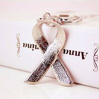 Korean  Creative Red Ribbon Crystal  Keychain main image 6