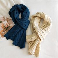 Korean New Knitted Woolen Warmth Scarf main image 5