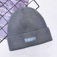 Korean Solid Color Knitted Wool Embroidery Fashion Warm Hat sku image 8