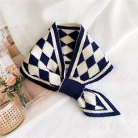 New Korean Double-sided Warm Knitted Wool Scarf sku image 5