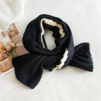 Striped Knitted Wool Korean Thickened Long Warm Scarf sku image 3
