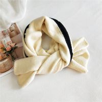 Striped Knitted Wool Korean Thickened Long Warm Scarf sku image 4