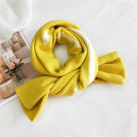 Striped Knitted Wool Korean Thickened Long Warm Scarf sku image 6