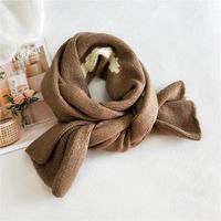 Striped Knitted Wool Korean Thickened Long Warm Scarf sku image 2