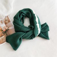 Striped Knitted Wool Korean Thickened Long Warm Scarf sku image 8