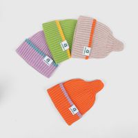 Children's Knitted Hat Contrast Color Stitching Woolen Hat main image 3
