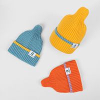 Children's Knitted Hat Contrast Color Stitching Woolen Hat main image 4