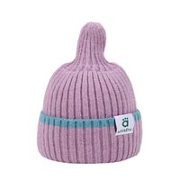 Children's Knitted Hat Contrast Color Stitching Woolen Hat main image 6