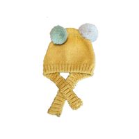 Winter Baby Knitted Ball Wool Hat Children's Ear Cap main image 3