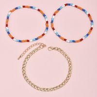 Fashion Personality Diy Handmade Color Rice Beads  Anklet sku image 1