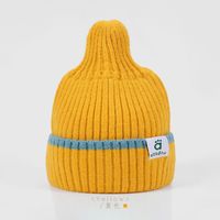 Children's Knitted Hat Contrast Color Stitching Woolen Hat sku image 1