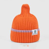Children's Knitted Hat Contrast Color Stitching Woolen Hat sku image 2