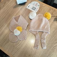 Winter Baby Knitted Ball Wool Hat Children's Ear Cap sku image 4