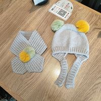 Winter Baby Knitted Ball Wool Hat Children's Ear Cap sku image 5