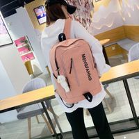 Retro Casual Large-capacity Letter Backpack main image 5