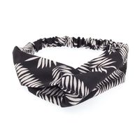 Spring New Hair Accessories Pure Color Fabric Floral Stripe Cross Hair Band Wholesale sku image 5