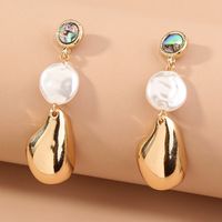 Natural Abalone Long Tassel Pearl Exaggerated Earrings main image 3