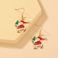 Christmas Series Santa Claus Diamond Hat Cute Earrings main image 1