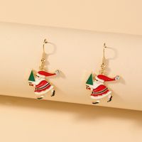 Christmas Series Santa Claus Diamond Hat Cute Earrings main image 6