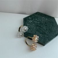 Französische Retro-mode Handgemachte Perlen Kristallglas Perlen Blume Offenen Ring main image 4