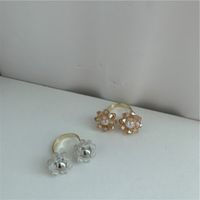 Französische Retro-mode Handgemachte Perlen Kristallglas Perlen Blume Offenen Ring main image 5