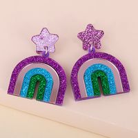 New  Sweet Geometric Rainbow Earrings main image 1