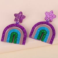 New  Sweet Geometric Rainbow Earrings main image 4